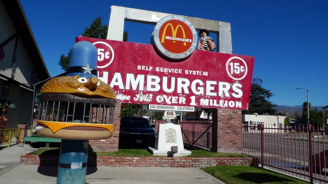 The site of the original McDonald's restaurant in San Bernardino, California.