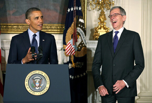 President Barack Obama and FCC head Tom Wheeler in happier times.